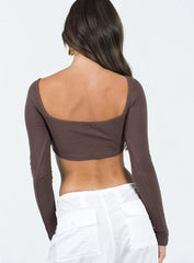 Amira Long Sleeve Top Brown