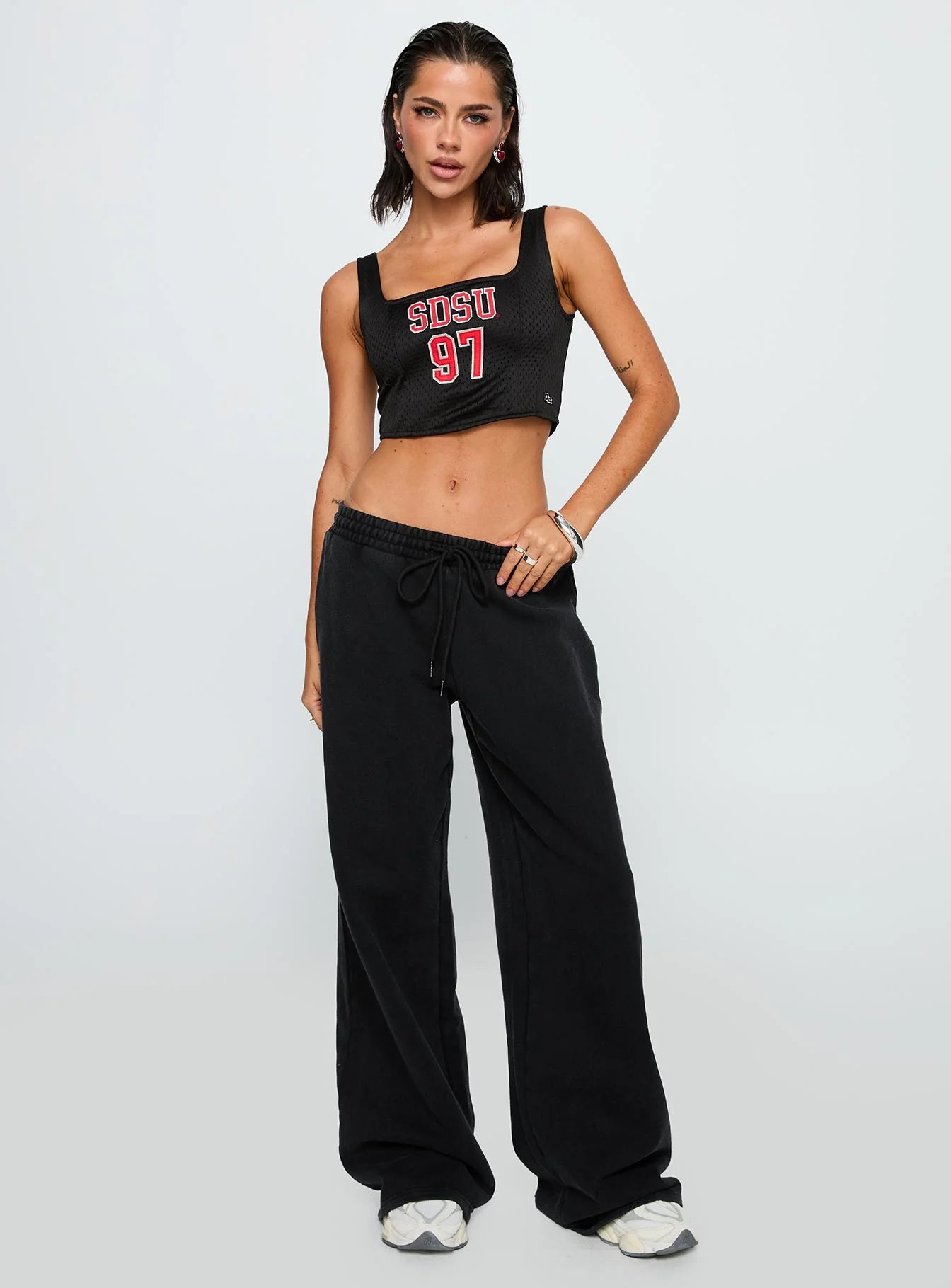 SDSU Jersey Corset Top Black