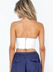 Jessica PU Bustier White