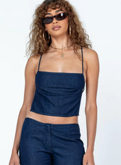 Motel Rosta Top Denim Blue