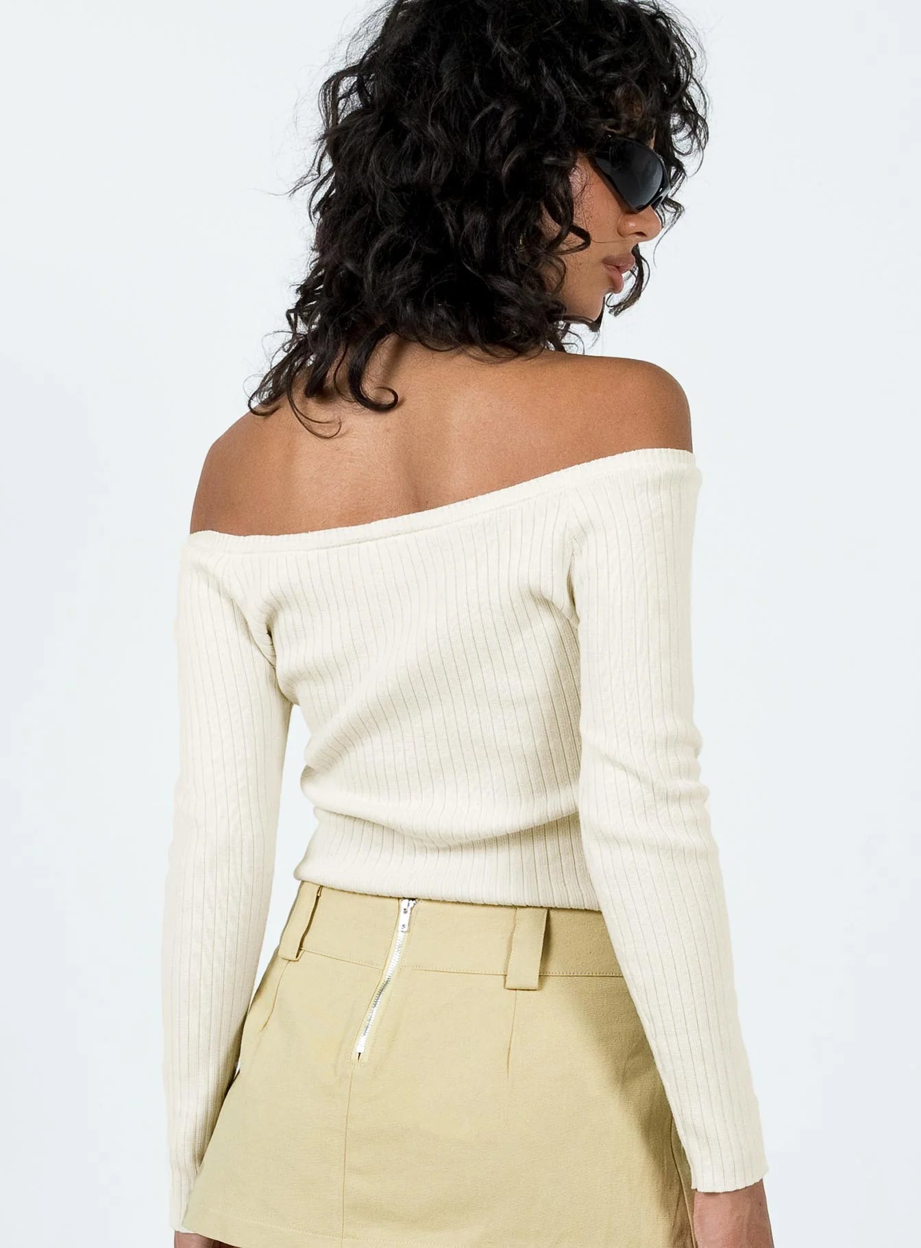 Myco Off Shoulder Top Ivory