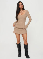 Halycon Knit Mini Dress Oatmeal