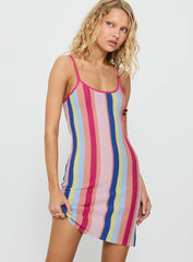 Yazmine Knit Mini Dress Multi Stripe