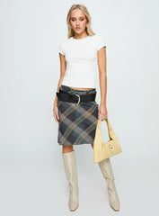 Shoreline Midi Skirt Blue Check