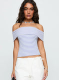 Ausha Off Shoulder Top Lilac Stripe