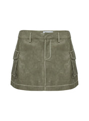 Tanza Faux Leather Mini Skirt Green