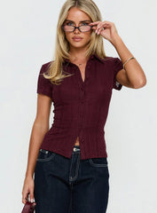 When You Sleep Short Sleeve Top Wine