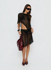 Luminous Sheer Poncho Black