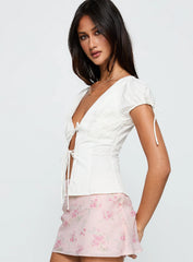Incomparable Pleated Bust Top White
