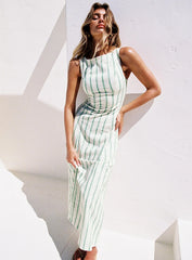 Lewisa Maxi Dress Green Stripe Tall