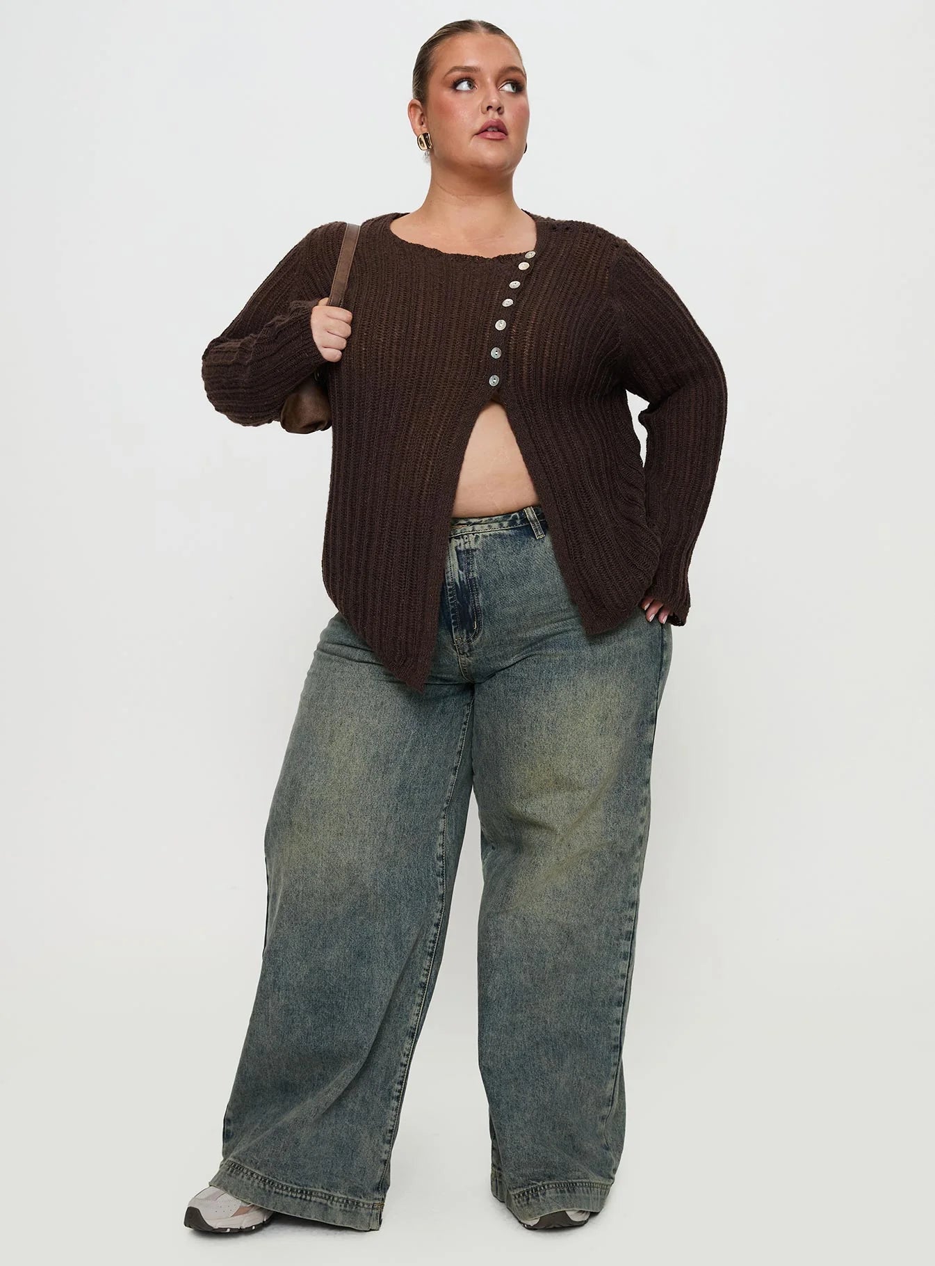 Lenker Knit Jumper Brown Curve