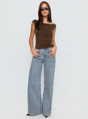 Cheirosa Off Shoulder Top Brown Shimmer