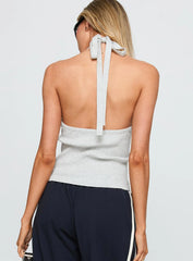 Suzu Knit Halter Top Grey