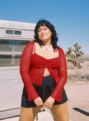 Tallah Two Piece Bolero Top Red Curve