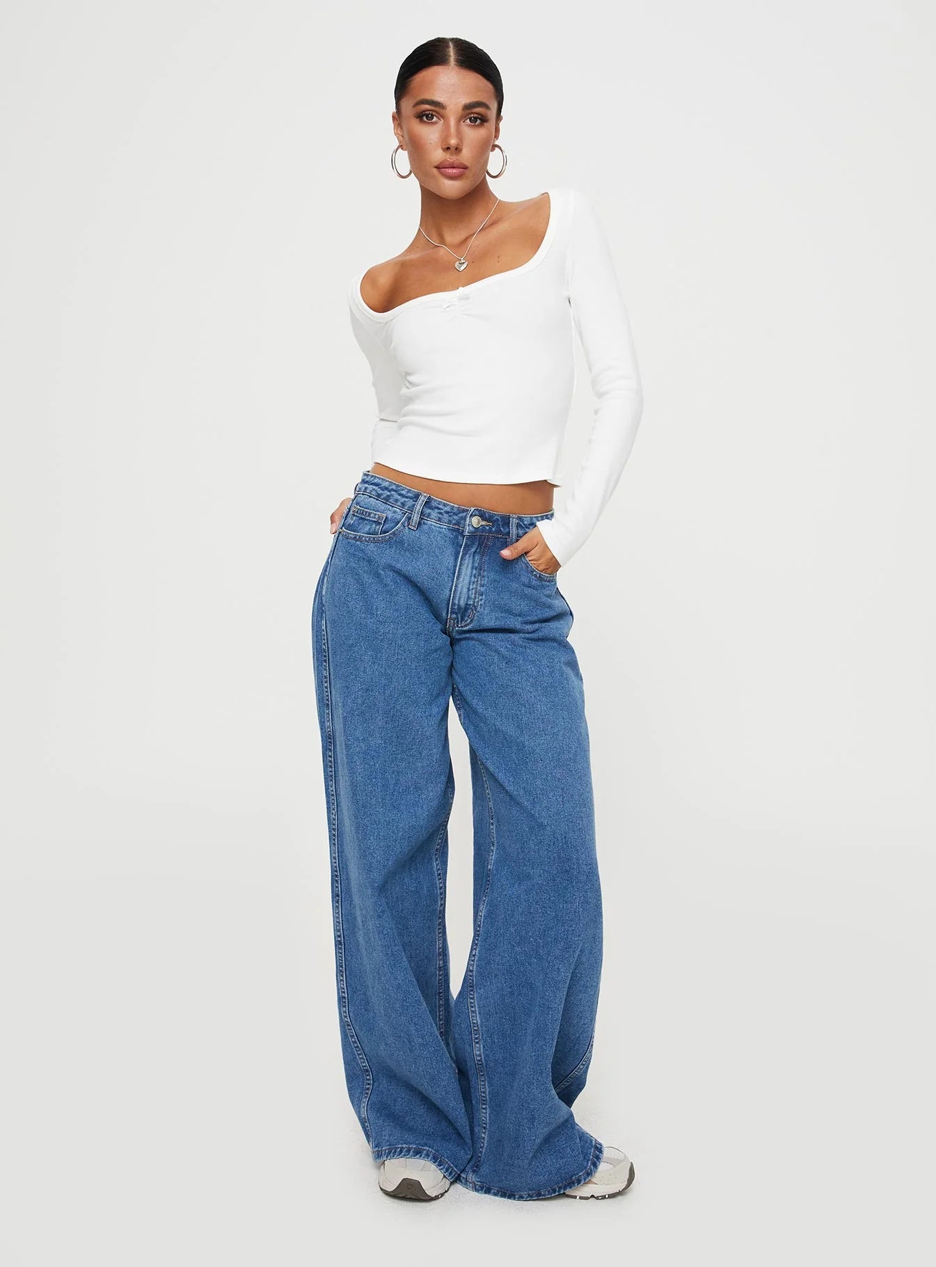 Hanelle Long Sleeve Top White