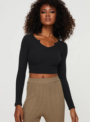 Laurina Long Sleeve Top Black