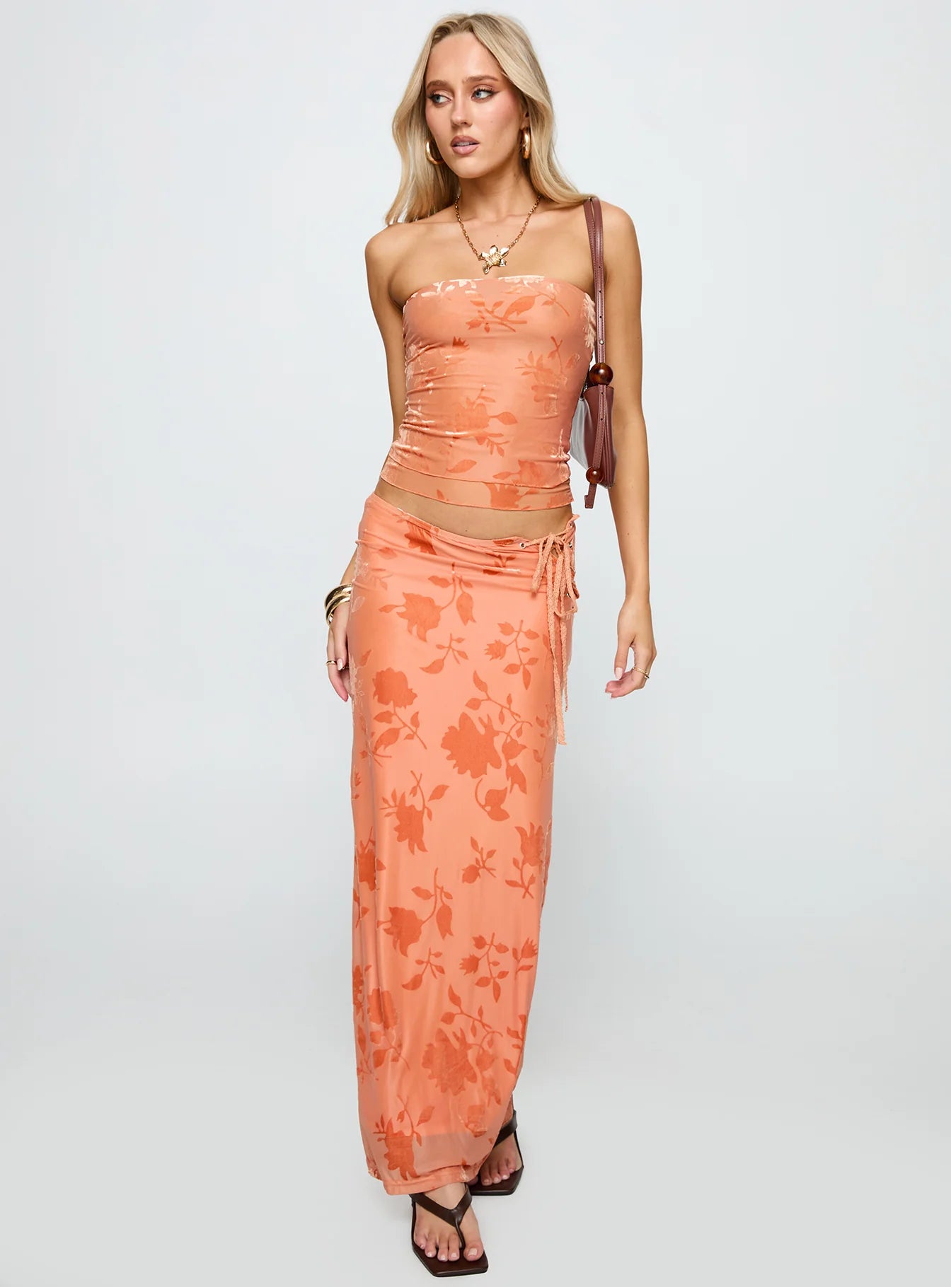 Mikah Maxi Skirt Orange
