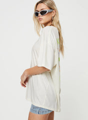 Keep An Open Mind Oversized Tee White