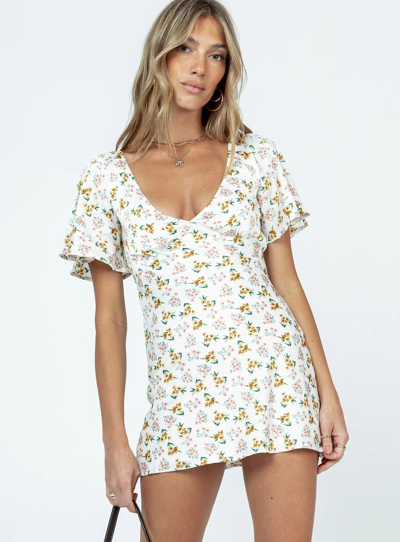 Lucine Mini Dress White Floral