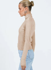 Nouri Long Sleeve Top Beige