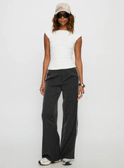 Knowla Pleated Trouser Pant Grey Pinstripe