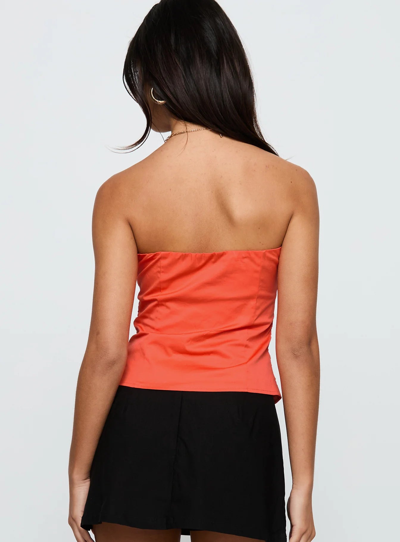 Diamonds Are Forever Strapless Top Orange