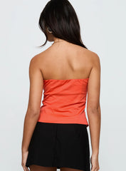 Diamonds Are Forever Strapless Top Orange