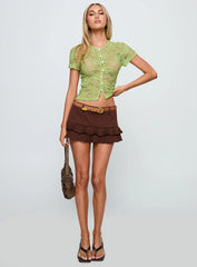 Lindy Button Up Sheer Top Green