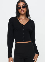 Wistfully Knit Cardigan Black