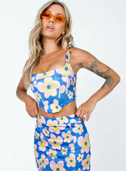 Flower Child Corset Blue Multi