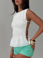 Read My Soul Bead Detail Top White