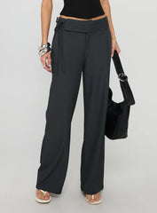 Good Riddance Pleat Tie Slouch Pants Charcoal