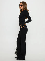 Kobee Jersey Flare Pants Black / Grey