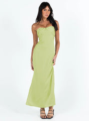 Irena Strapless Maxi Green