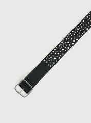 Wanna Find Out Faux Leather Belt Black Silver
