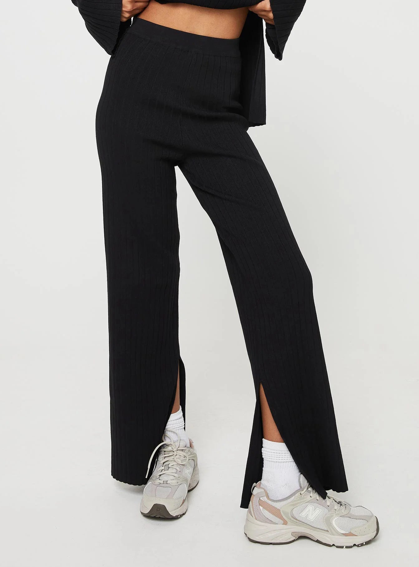 Allen Ribbed Pants Black