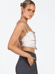 Macedon Satin Top Champagne