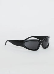 Huxlee Curved Sunglasses Black