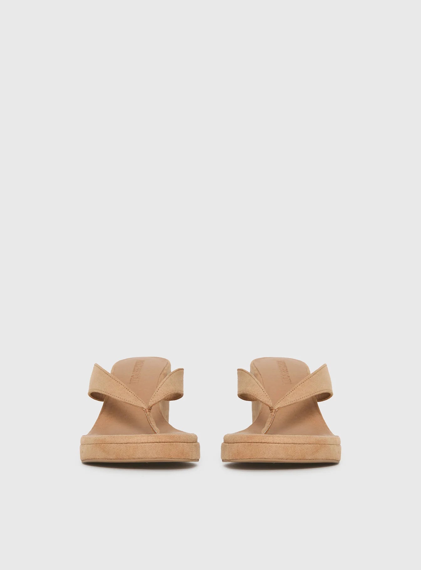 Kamiko Wedged Heels Tan Faux Suede