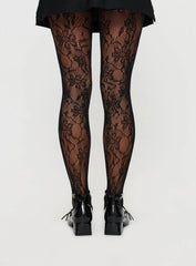 Fior Lace Stockings Black