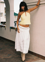 Calling For You Flowy Maxi Skirt White