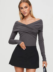Sundlow Off Shoulder Bodysuit Slate