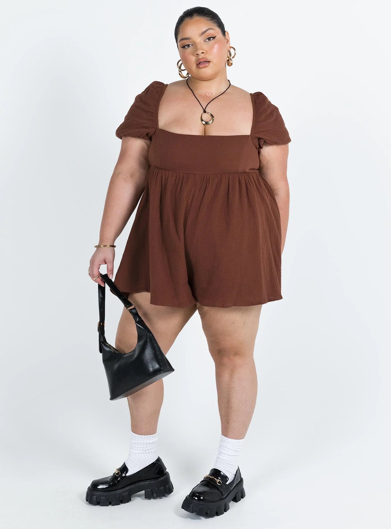 Lorna Romper Brown Curve