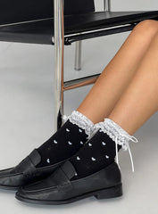 Reminisce Heart Detail Socks Black / White