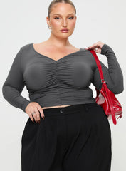 Moylan Long Sleeve Top Grey Curve