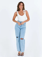 Clove Tie Up Bodysuit White Petite