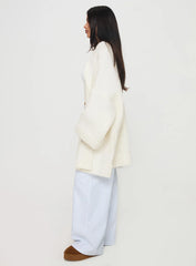 Paisleigh Cable Knit Cardigan Cream