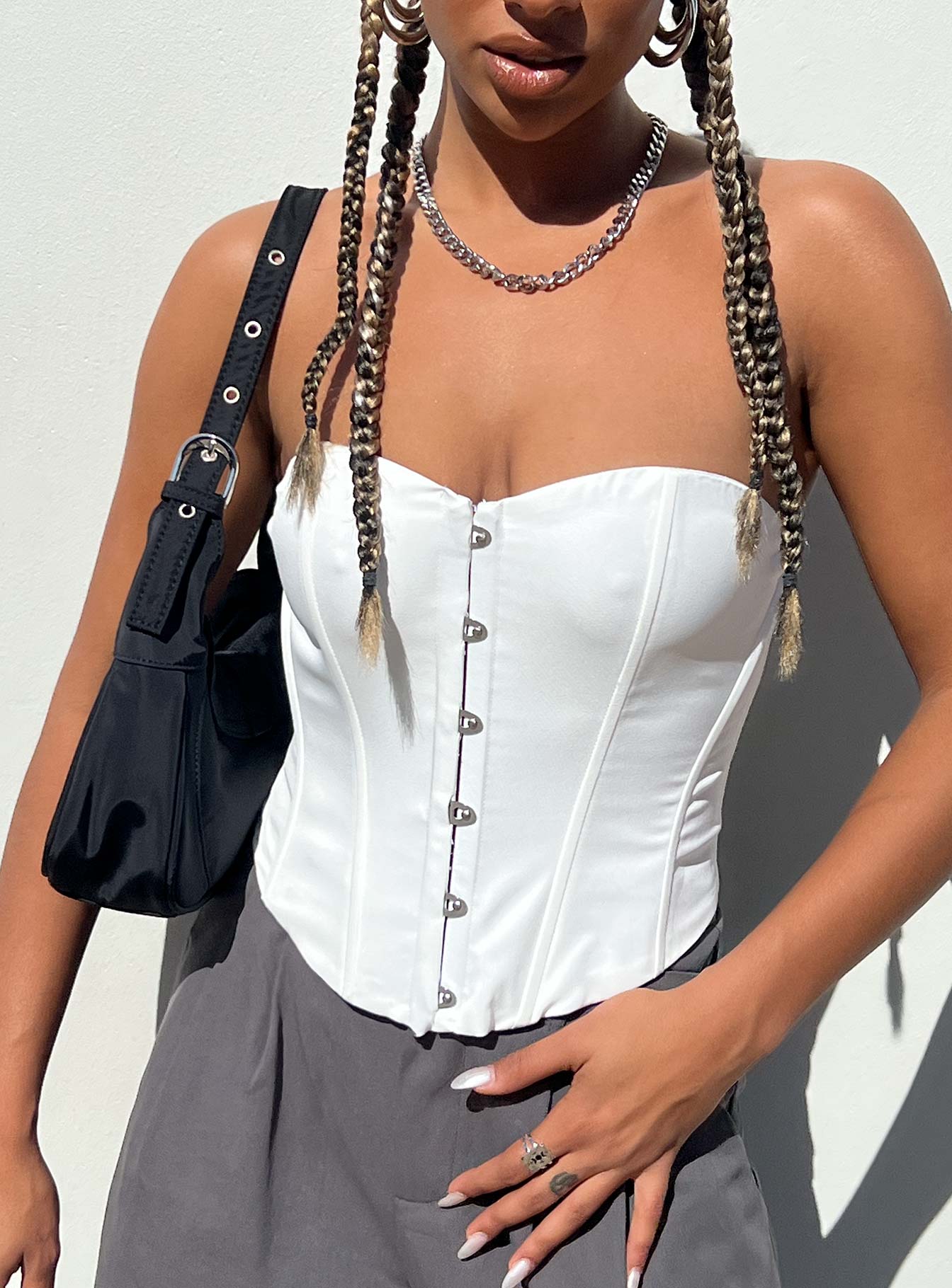 In The Moment Strapless Top White