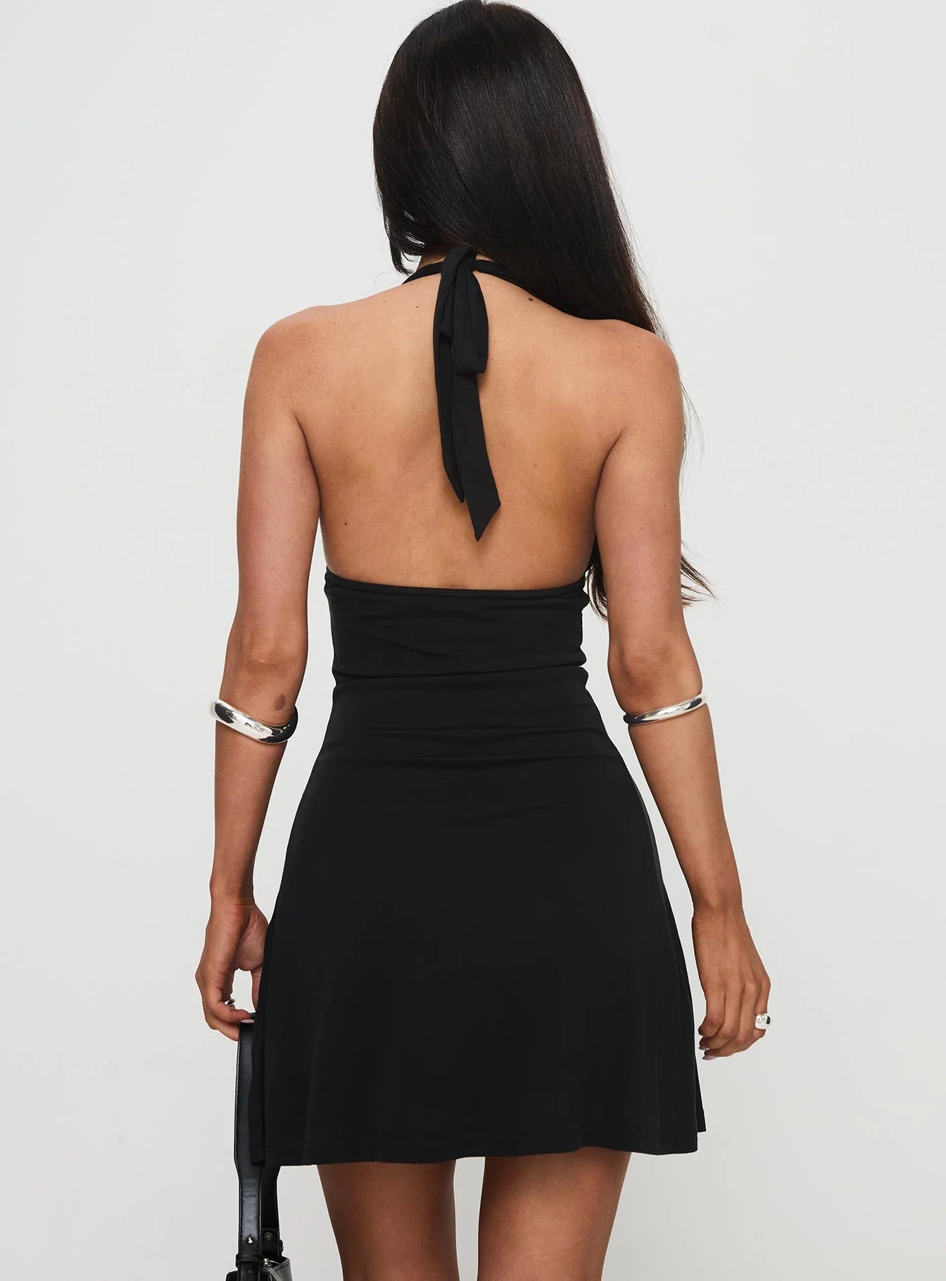 Tinisie Halter Mini Dress Black Tall