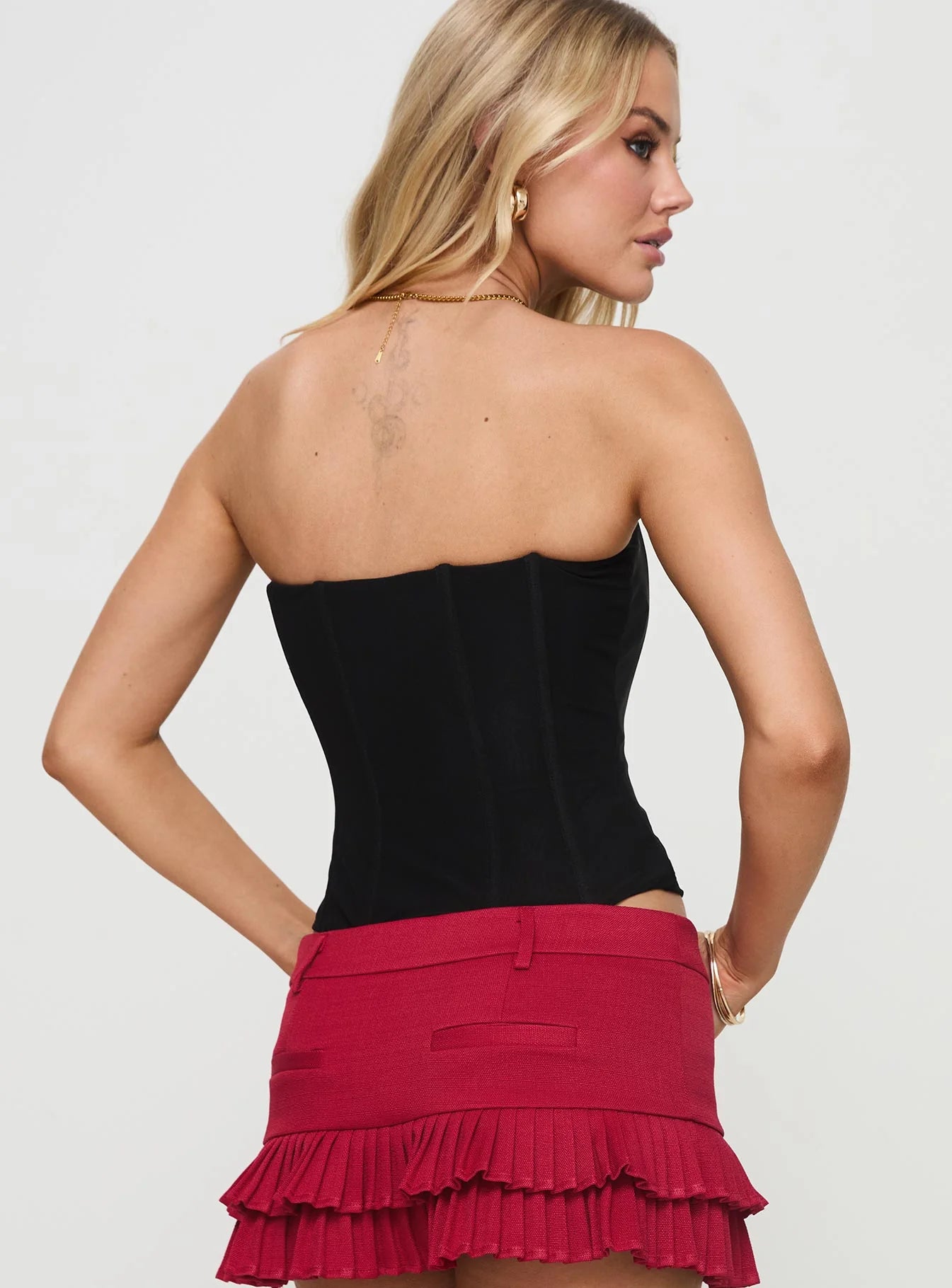 Moneypenny Strapless Top Black